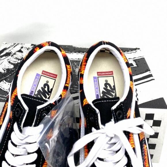 VANS x Thrasher Old Skool Skate Low Top Black VN0005W0BML Sneakers Men’s Canvas - Picture 10 of 11